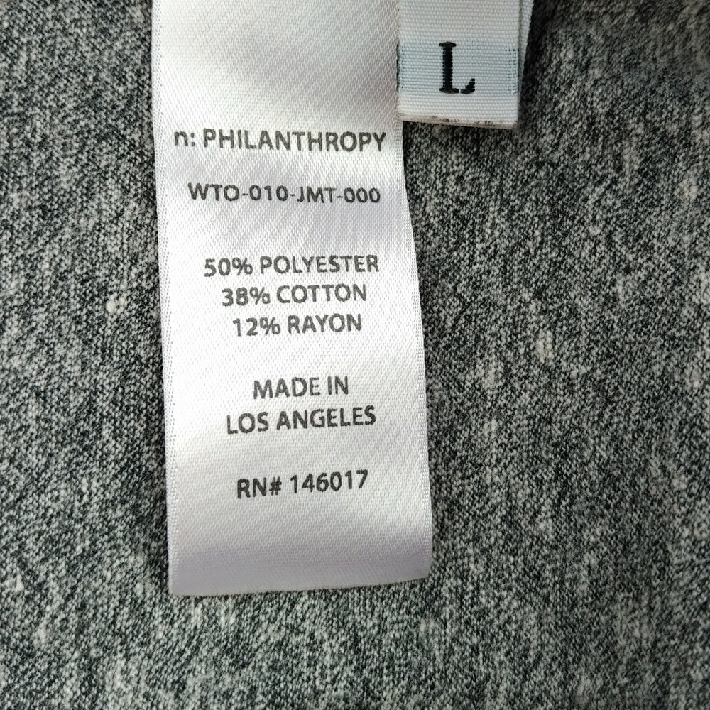 n: PHILANTHROPY Distressed😩 Heather Grey Tank - Picture 2 of 8